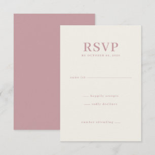 Elegant Rosa Minimalistisk RSVP OSA Kort