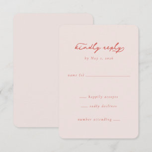 Elegant Rosa Minimalistiskt RSVP OSA Kort
