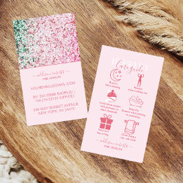 Elegant Rosa Modern Branding Smycken Skötsel Visitkort