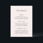 Elegant Rosa Modern Bröllop Tilläggskort<br><div class="desc">Modern contemporary-kort för hölje med enkel och minimal utformning med sidhuvudena i ett handskrivet skript. Baksidan har ditt monogram. Färg-paletten är varm rosa och kan ändras i designredigeringen av verktyg. Denna contemporary fungerar bra för alla stil i bröllop.</div>