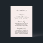 Elegant Rosa Modern Bröllop Tilläggskort<br><div class="desc">Modern contemporary-kort för hölje med enkel och minimal utformning med sidhuvudena i ett handskrivet skript. Baksidan har ditt monogram. Färg-paletten är varm rosa och kan ändras i designredigeringen av verktyg. Denna contemporary fungerar bra för alla stil i bröllop.</div>