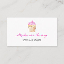 Elegant Rosa Modern Cupcake-bageri Visitkort