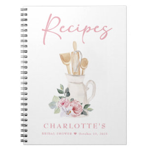Elegant  Rosa Möhippa Recept Bok Anteckningsbok