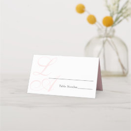 Elegant Rosa Monogram Bröllop-platskort Placeringskort