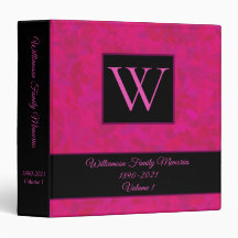 Elegant Rosa Monogram Family Scrapbook Album Löv