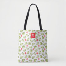 Elegant rosa monogram gröna palmblad