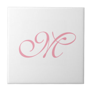 Elegant rosa monogram initial kakelplatta
