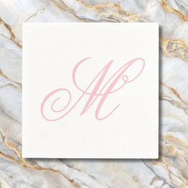 Elegant Rosa Monogram Initial Pappersservett