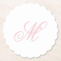 Elegant rosa monogram initial