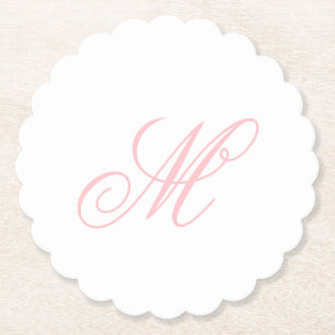 Elegant rosa monogram initial underlägg papper