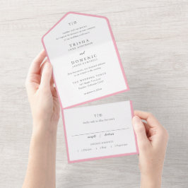 Elegant rosa monogram modern bröllop