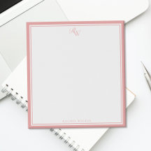 Elegant rosa monogram två ramar