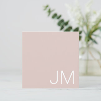 Elegant rosa monogramförstorat bokstav initialer anteckningskort