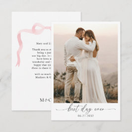 Elegant Rosa Monogrammed Fotobryllop Tack Kort