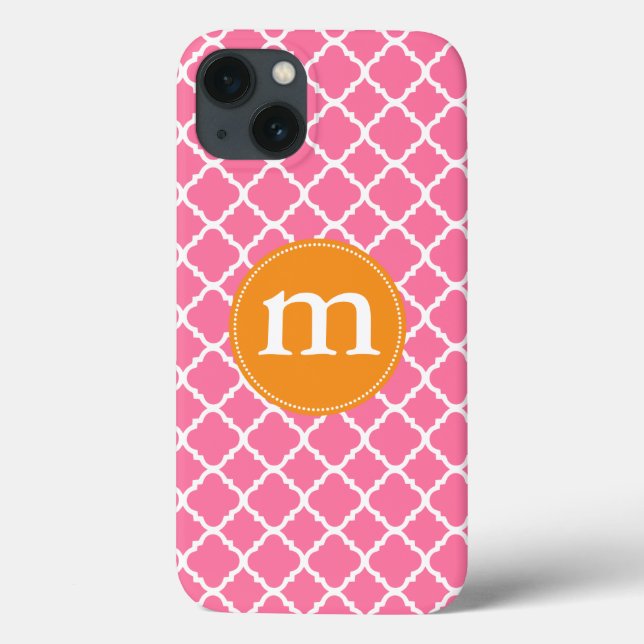 Elegant Rosa Moroccan Quatrefoil Personlig (Baksida)