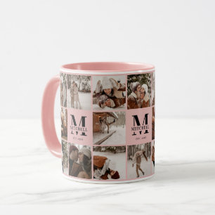 Elegant  Rosa Multi Photo Collage Keepsak Mugg