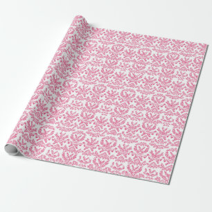 Elegant rosa, mycket litet indiskt blommönster presentpapper