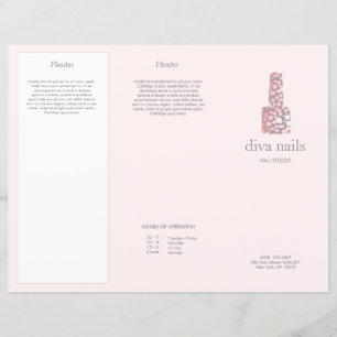 Elegant Rosa Nail Salon Spa Brochure
