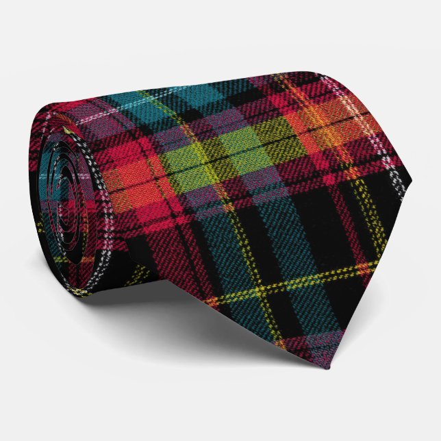 Elegant rosa och blå rutig Gingham-mönster Slips (Rullad)