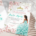 Elegant  Rosa och Blommigt Quinceañera Inbjudningar<br><div class="desc">Elegant  Rosa och Blommigt Quinceañera-inbjudan</div>