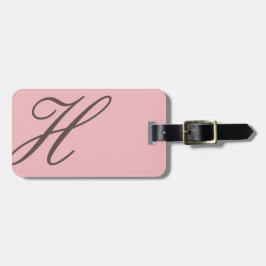 Elegant Rosa och Brown Monogram Luggage Tag-nummer Bagagebricka