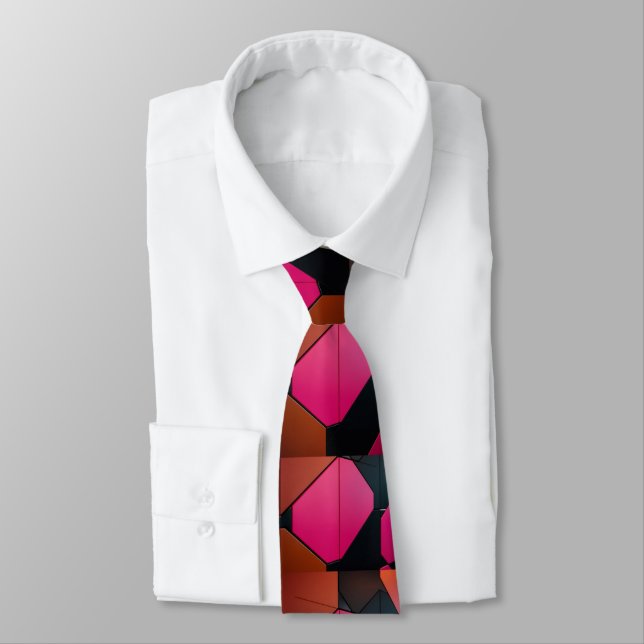 Elegant Rosa och brunkol Slips (Bunden)