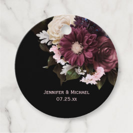 Elegant Rosa och Burgundy Bouquet Bröllop | Gåvor Etiketter