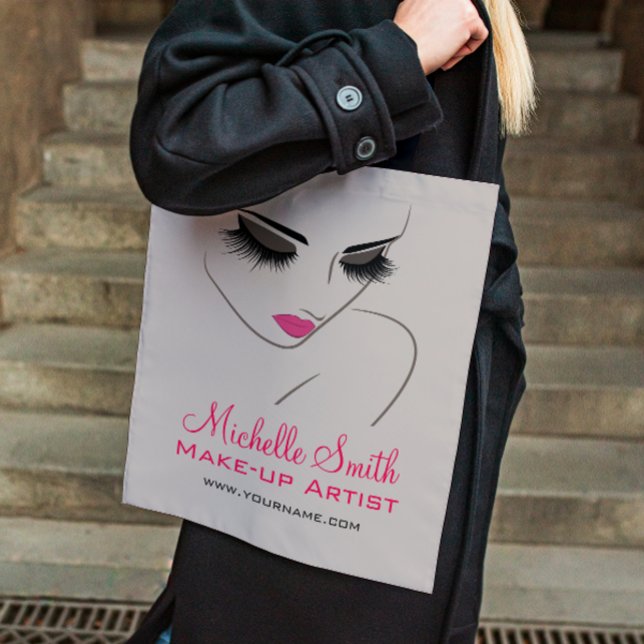 Elegant Rosa och Grått Lash Extension Salon Tygkasse (Skapare uppladdad)