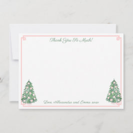 Elegant rosa och grön chinoiserie bröllopsdusch tack kort