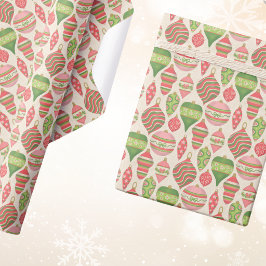 Elegant rosa och grön festlig jul presentpapper