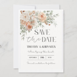Elegant rosa och grön Save the Date-inbjudan Inbjudningar