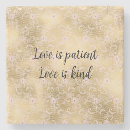 Elegant Rosa och Guld Blommig Spets Stenunderlägg