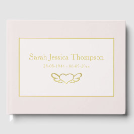 Elegant Rosa och Guld Bok av kondoleans