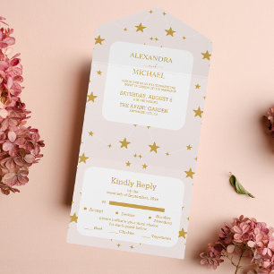 Elegant Rosa och Guld Celestial Bröllop