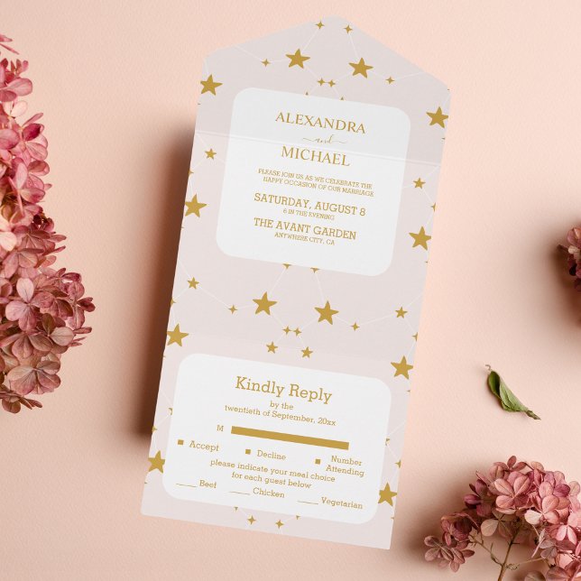 Elegant  Rosa och Guld Celestial Bröllop (Skapare uppladdad)