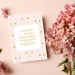 Elegant  Rosa och Guld Celestial Bröllop Inbjudningar