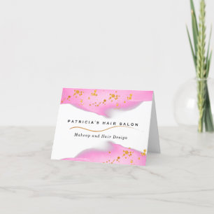 Elegant  Rosa och Guld Glitter Tack Kort