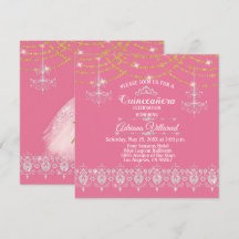 Elegant Rosa och Guld Quinceañera