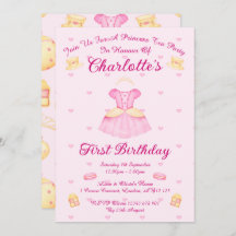 Elegant rosa och guld vattenfärg prinsessans tebju