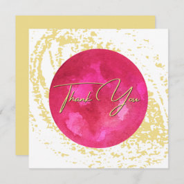 Elegant Rosa och Guld Watercolor Abstrakt Art Tack Kort