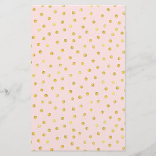 Elegant Rosa och guldfettkonfetti vid Mönster Brevpapper