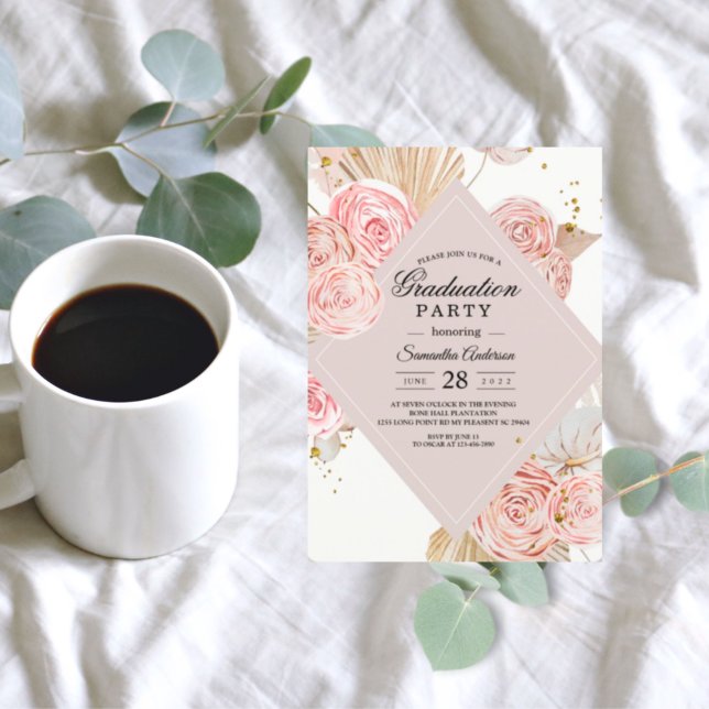 Elegant Rosa och Lila Blommigt Ram Inbjudningar (Skapare uppladdad)