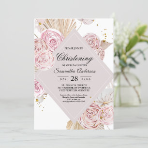 Elegant Rosa och Lila Blommigt Ram Inbjudningar