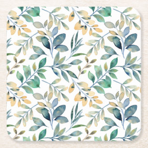 Elegant rosa och lila blomster Mönster Fyrkantigt Underlägg Papper Kvadrat