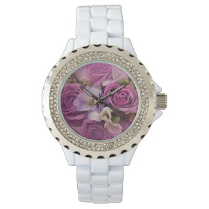 Elegant Rosa och Lila Bukett med rosor Watch Armbandsur