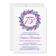 Elegant Rosa och Lila Utandning 75:e Födelsedag