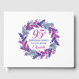 Elegant Rosa och Lila Utandning 95: e Födelsedagsf Gästböcker