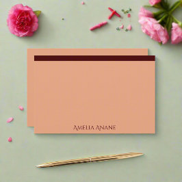 Elegant  Rosa och Mörk Red Typography Brevpapper