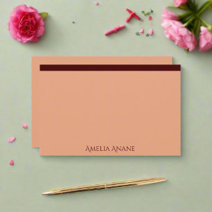 Elegant  Rosa och Mörk Red Typography Brevpapper