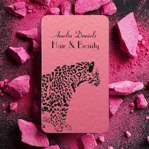 Elegant Rosa och svart Jaguar-Affärskort Visitkort